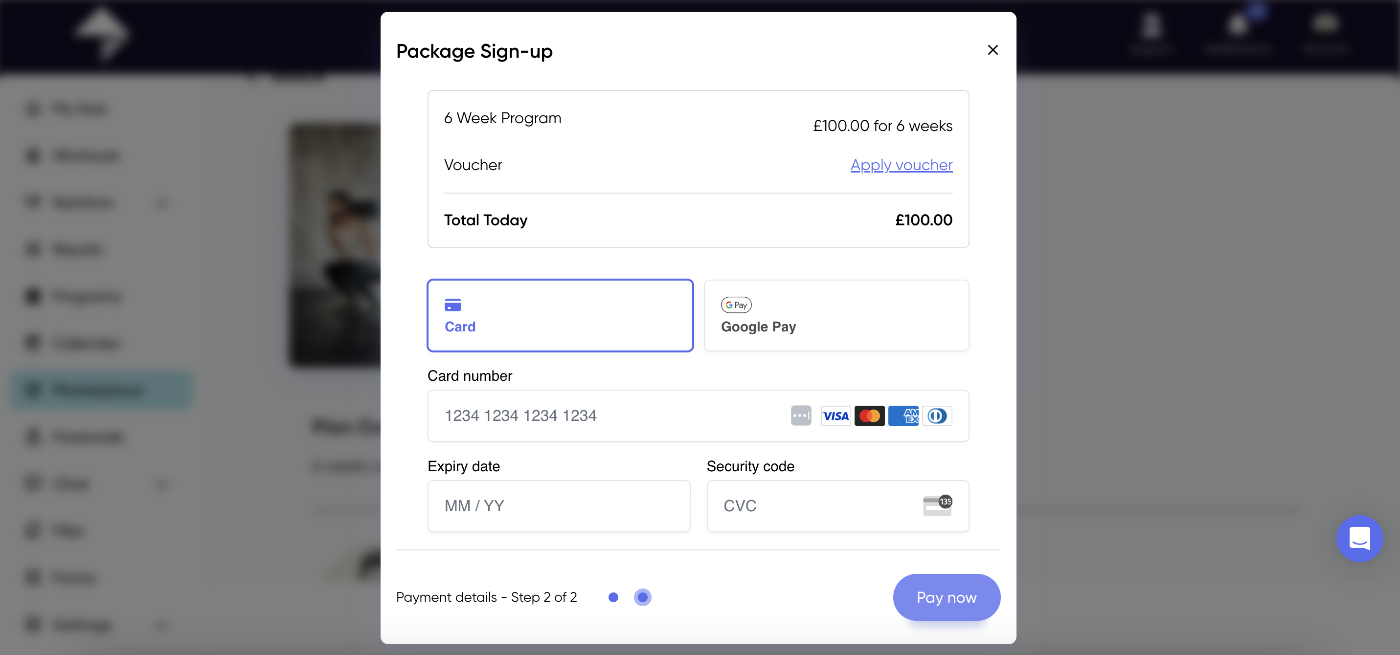 New client package purchase page step 2.png