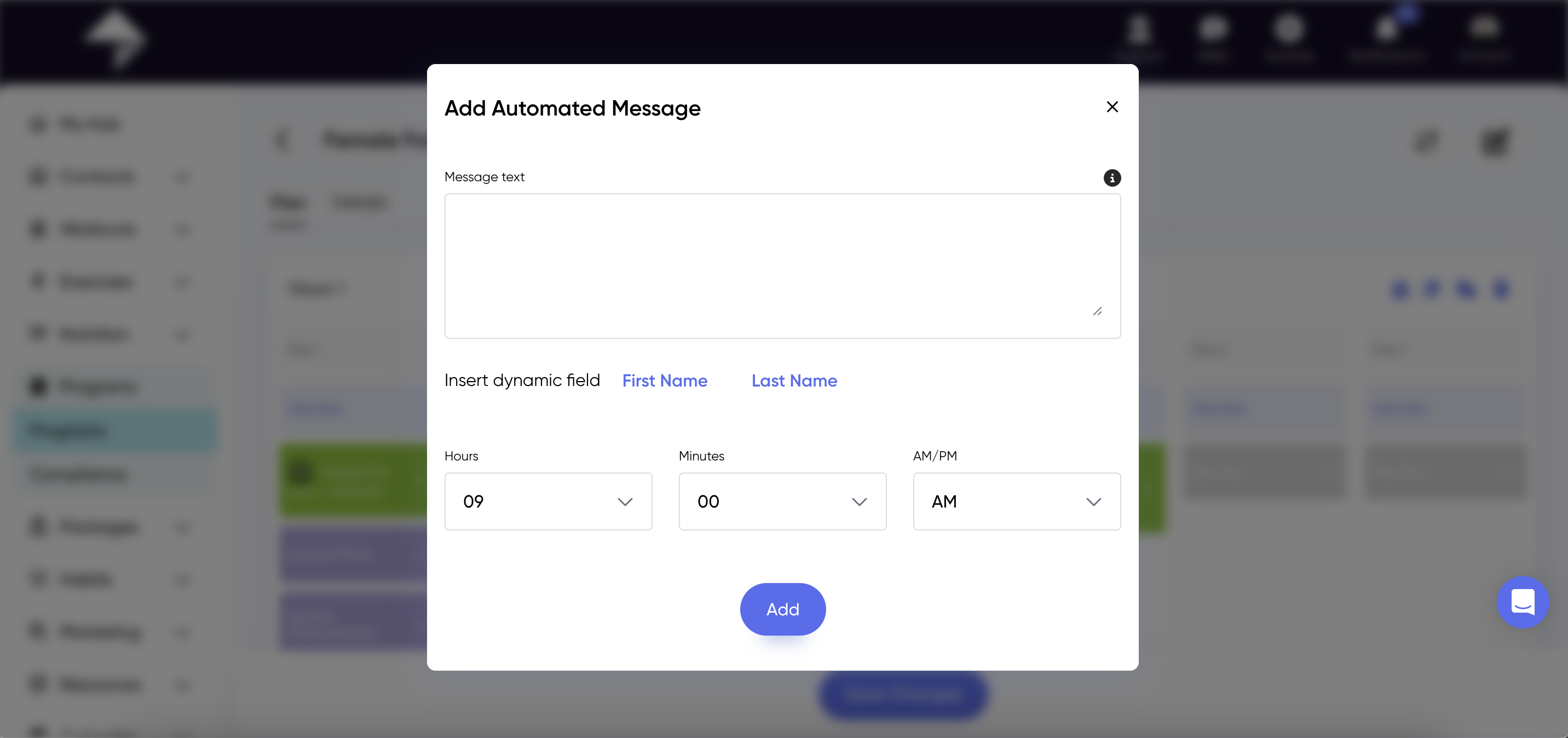 Automated message text