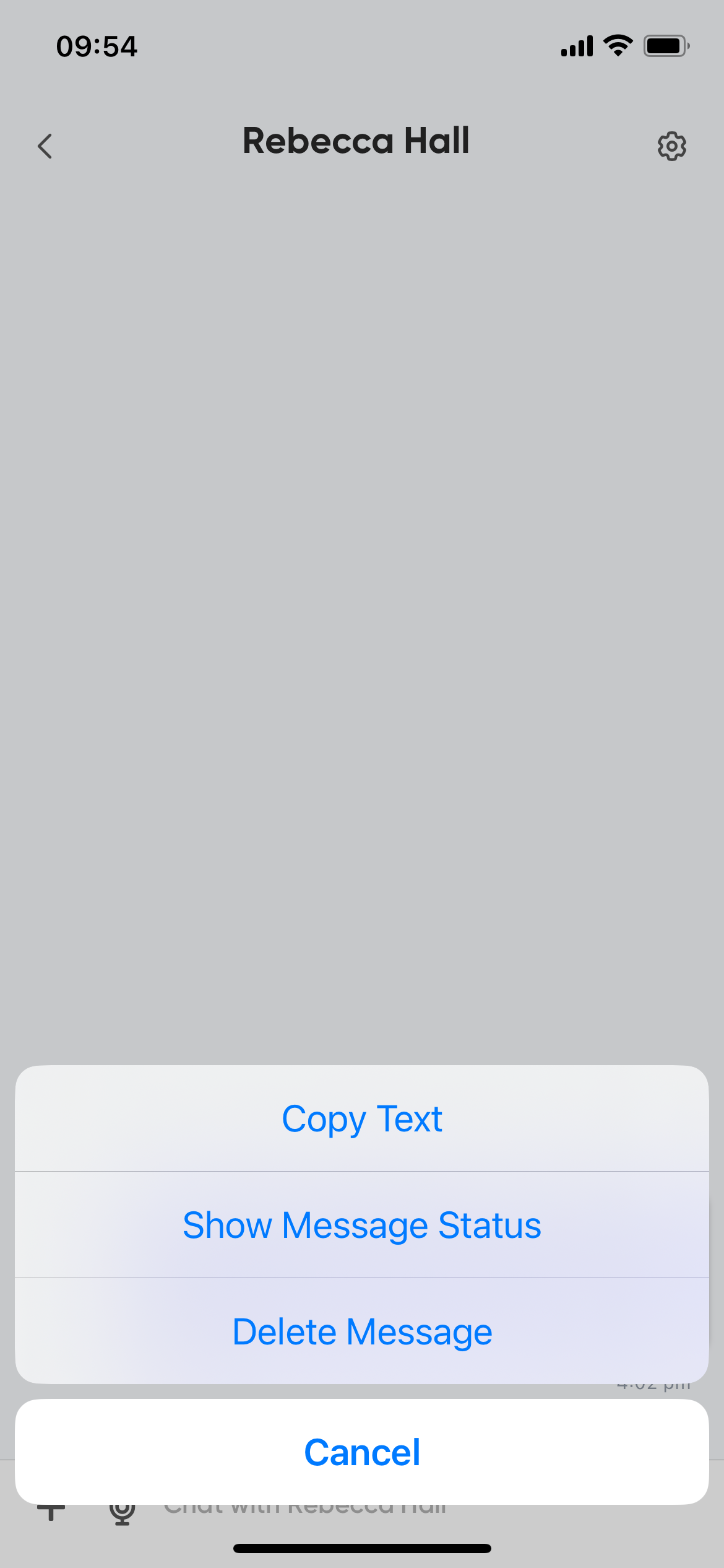 App show message status