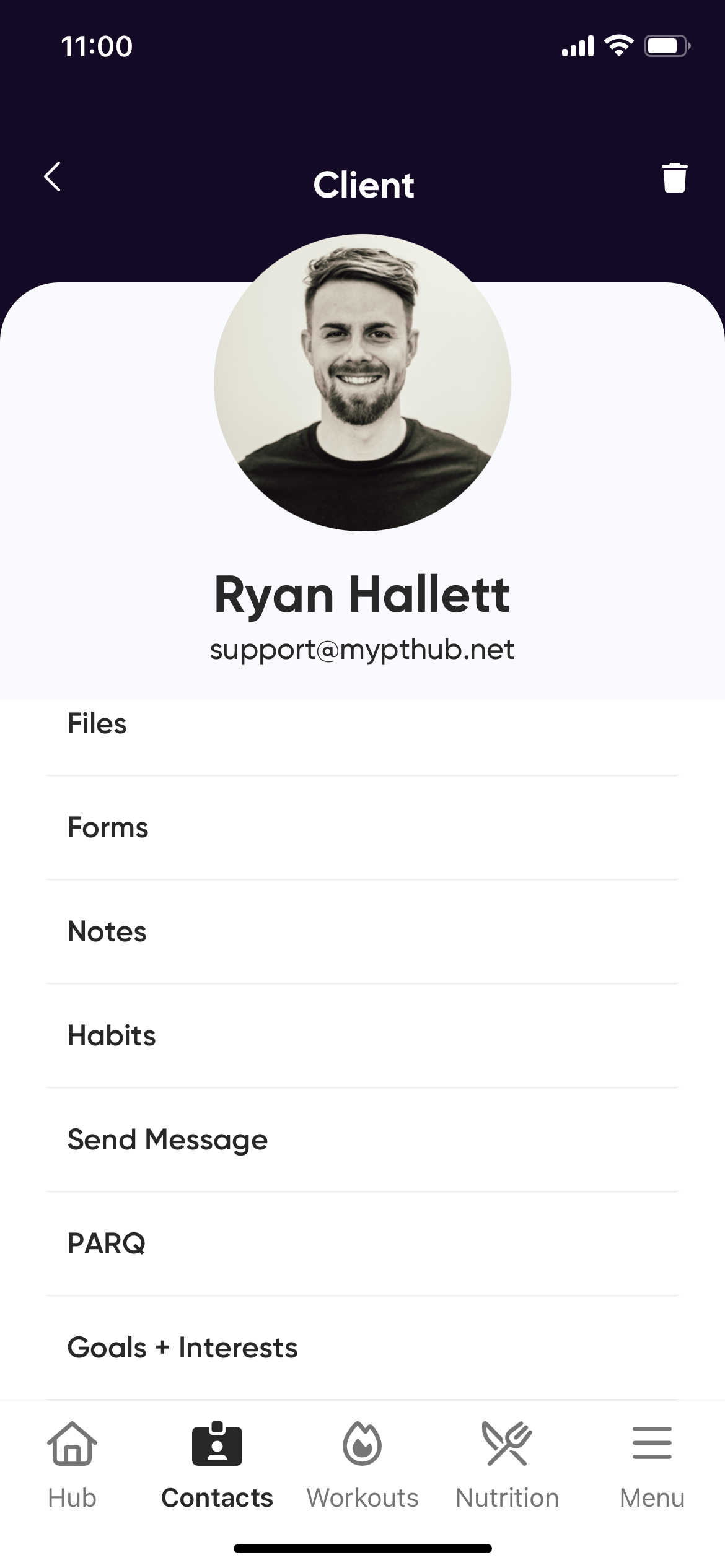 App trainer viewing clients profile habits.PNG