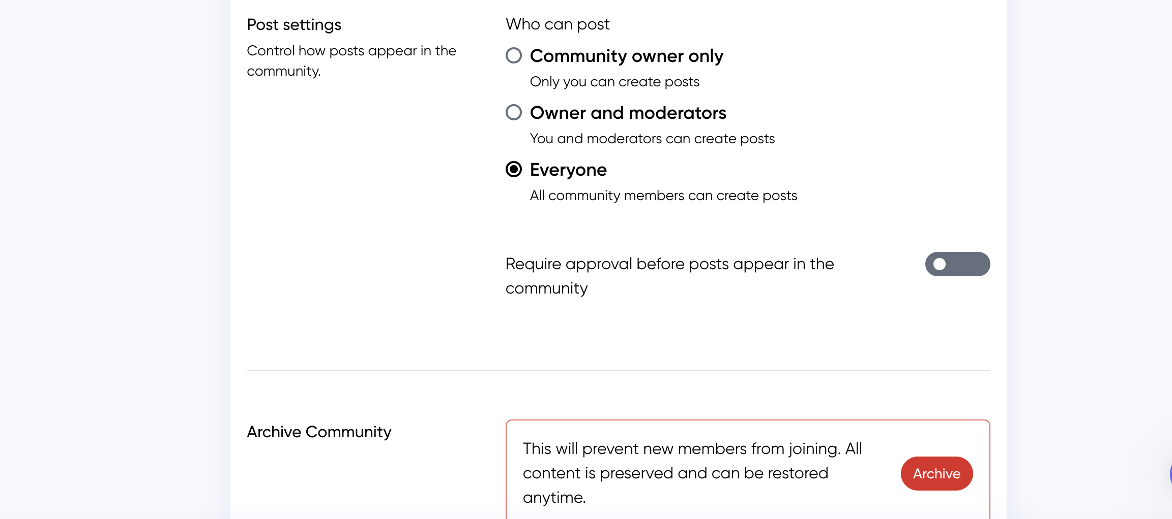 Community settings Post settings and archives.png