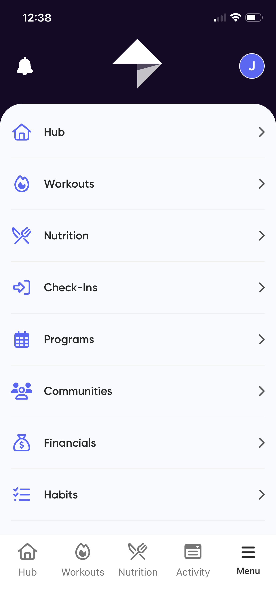 App Client community menu.PNG